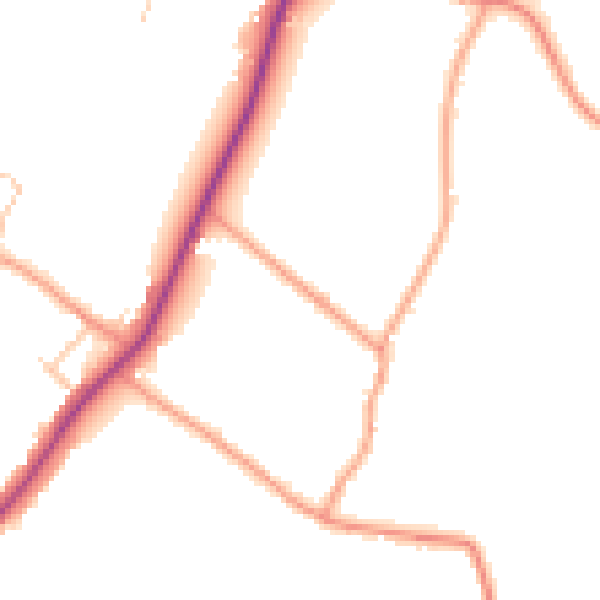 Daytime road noise heatmap for HP27 0LR