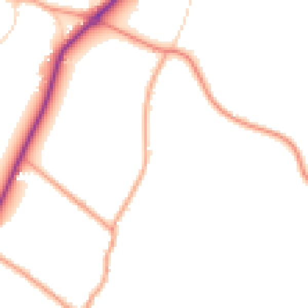 Daytime road noise heatmap for HP27 0LY