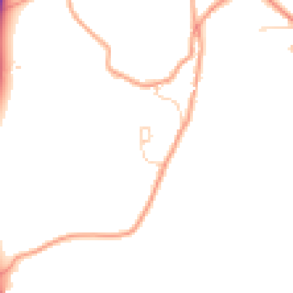 Daytime road noise heatmap for HP27 0TS