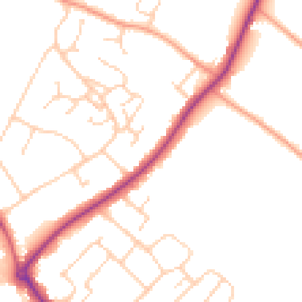 Daytime road noise heatmap for HP27 0UU
