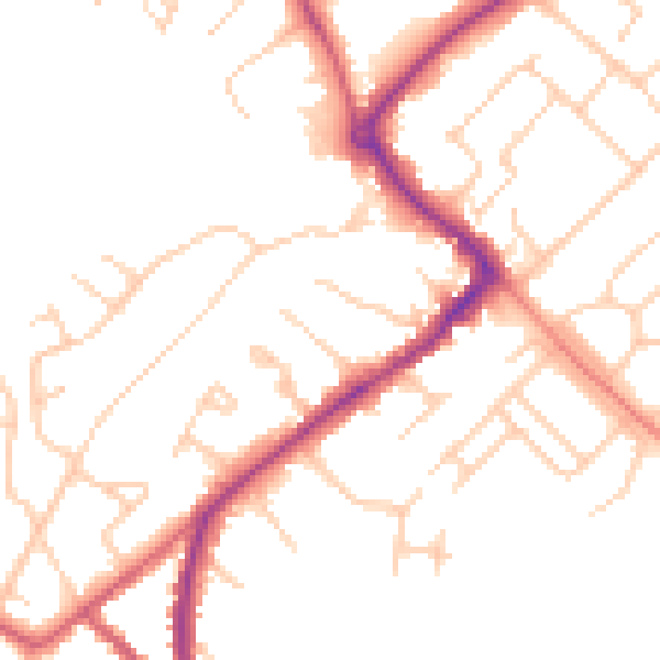 Daytime road noise heatmap for HP27 9AH