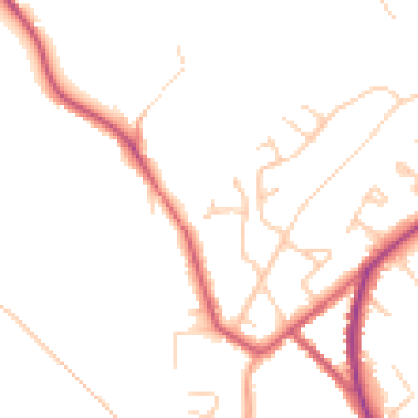 Daytime road noise heatmap for HP27 9BA