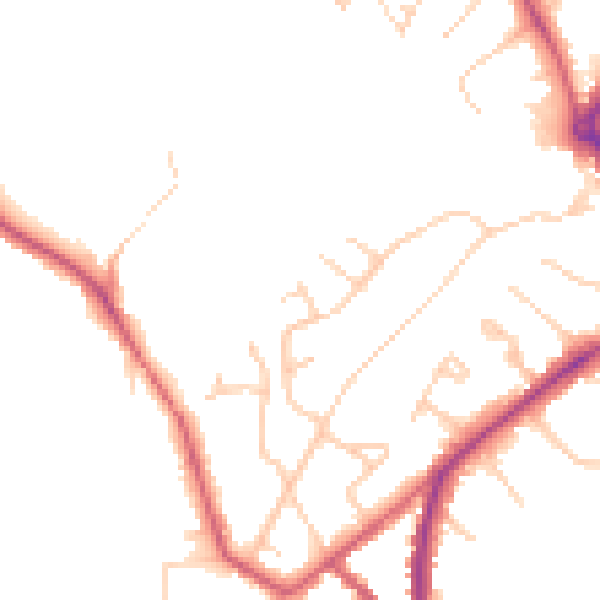 Daytime road noise heatmap for HP27 9BJ