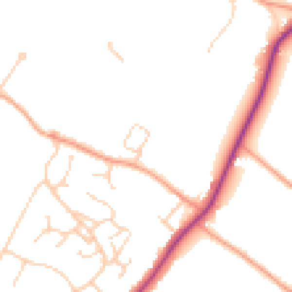 Daytime road noise heatmap for HP27 9BN