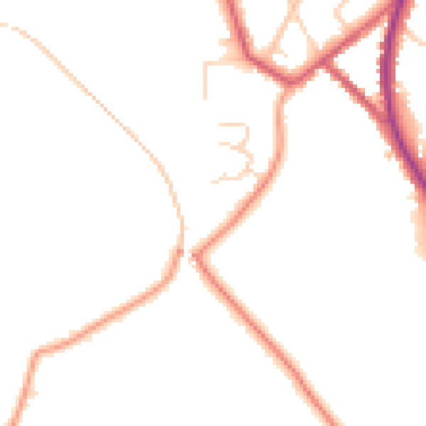 Daytime road noise heatmap for HP27 9BW