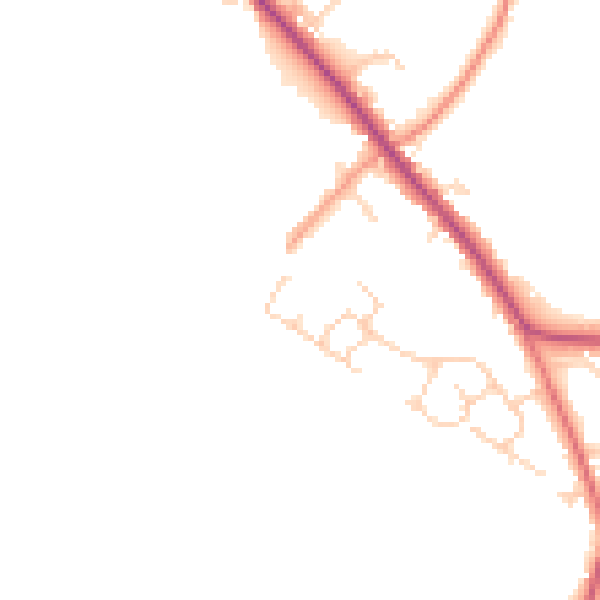 Daytime road noise heatmap for HP27 9EU