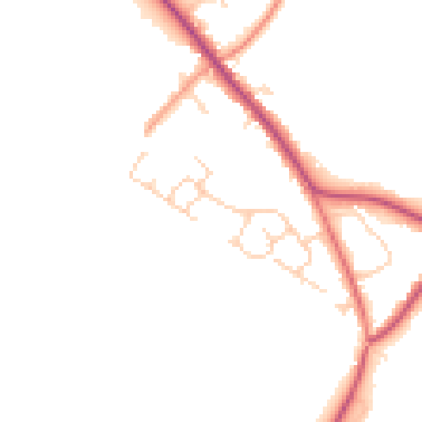 Daytime road noise heatmap for HP27 9FF