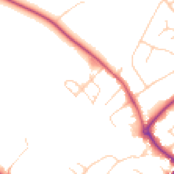 Daytime road noise heatmap for HP27 9FL