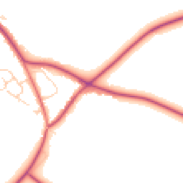 Daytime road noise heatmap for HP27 9FW