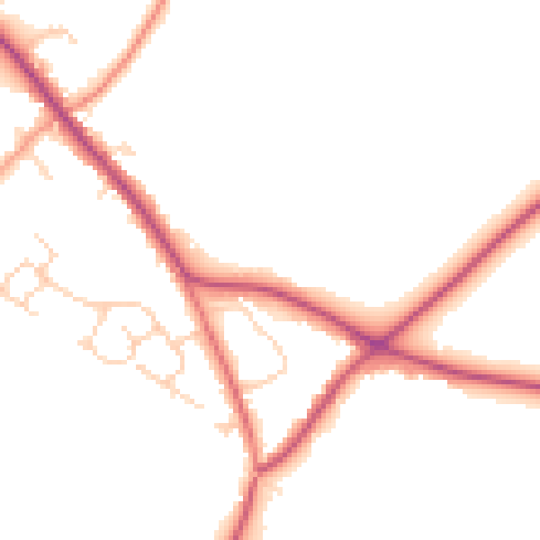 Daytime road noise heatmap for HP27 9FZ