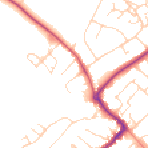 Daytime road noise heatmap for HP27 9HH