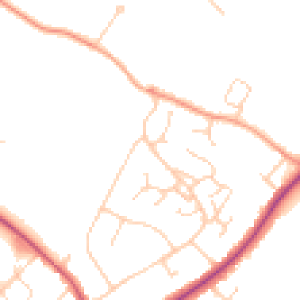 Daytime road noise heatmap for HP27 9JH