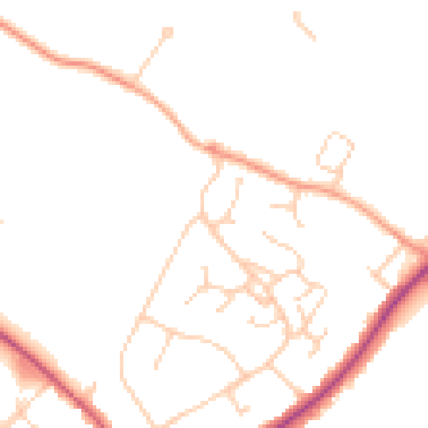Daytime road noise heatmap for HP27 9JJ