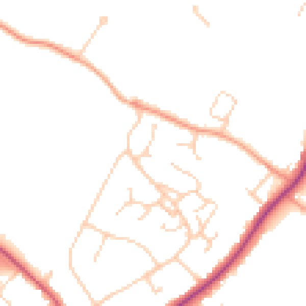 Daytime road noise heatmap for HP27 9JN