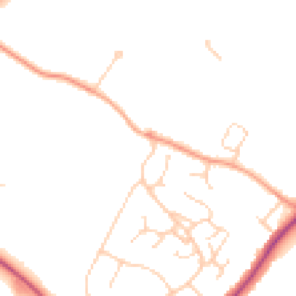Daytime road noise heatmap for HP27 9JQ