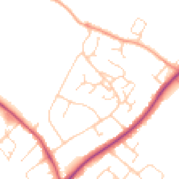 Daytime road noise heatmap for HP27 9JR