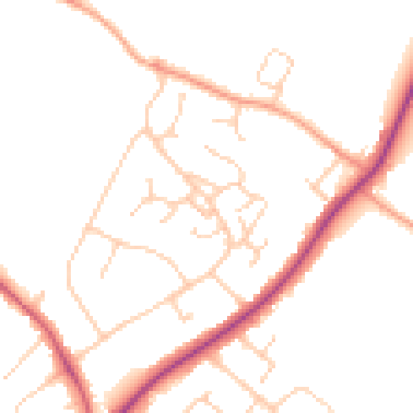 Daytime road noise heatmap for HP27 9JS