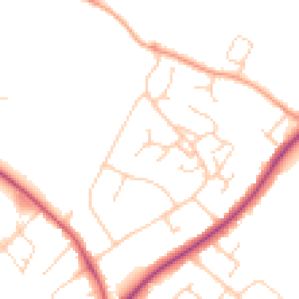 Daytime road noise heatmap for HP27 9JW