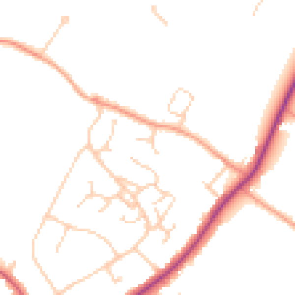 Daytime road noise heatmap for HP27 9LB