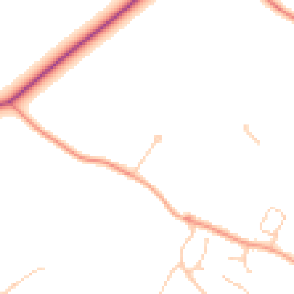 Daytime road noise heatmap for HP27 9LN