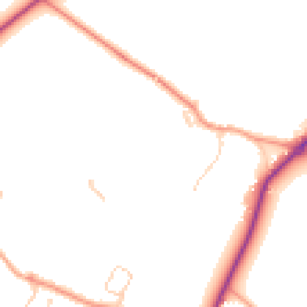 Daytime road noise heatmap for HP27 9LR