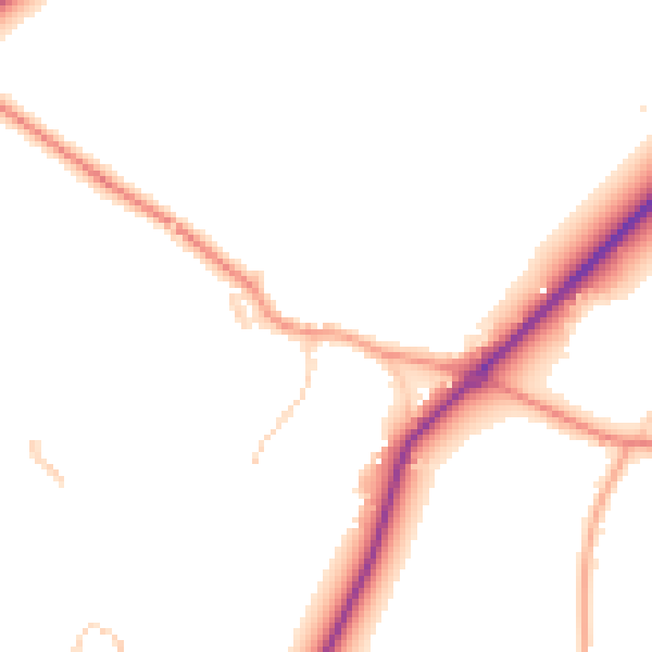 Daytime road noise heatmap for HP27 9LT
