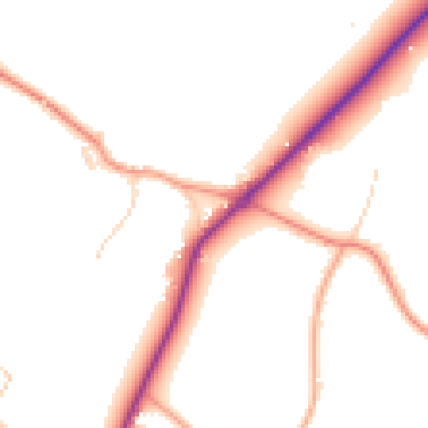 Daytime road noise heatmap for HP27 9LX