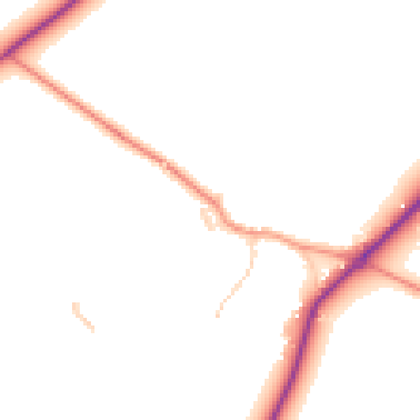 Daytime road noise heatmap for HP27 9NA