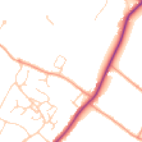 Daytime road noise heatmap for HP27 9NB