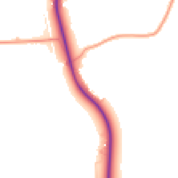 Daytime road noise heatmap for HP27 9NR