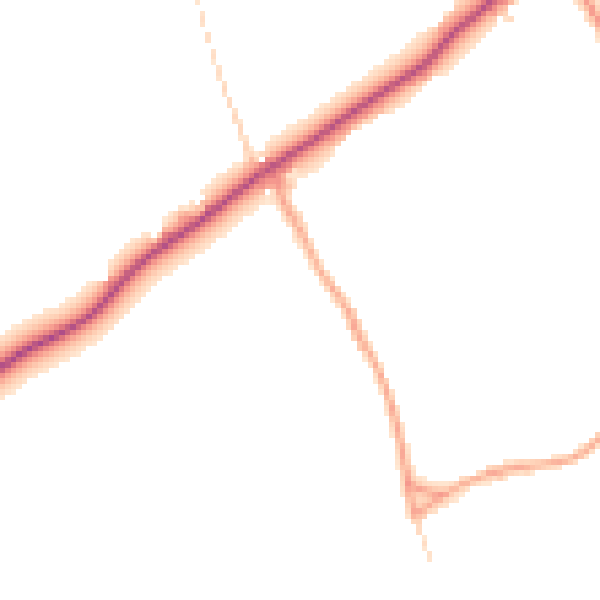 Daytime road noise heatmap for HP27 9PF