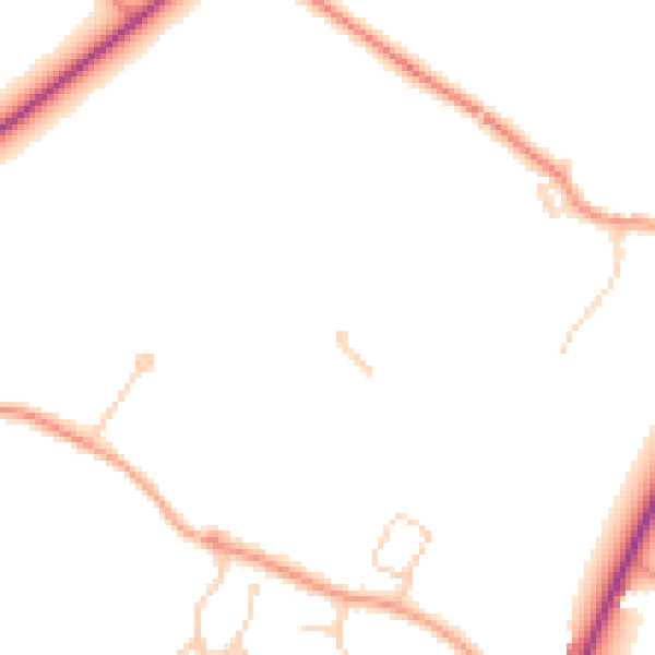 Daytime road noise heatmap for HP27 9PT