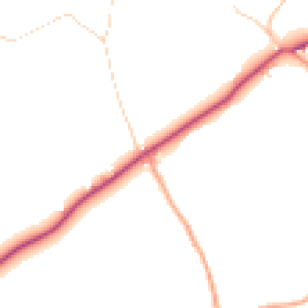 Daytime road noise heatmap for HP27 9QN