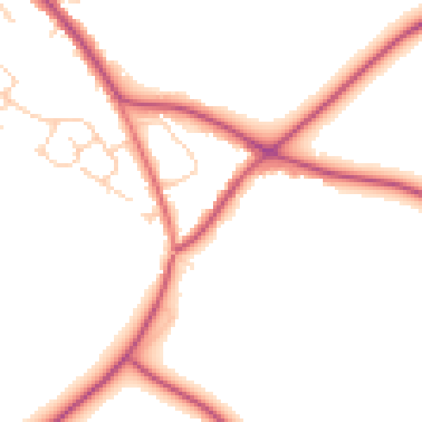 Daytime road noise heatmap for HP27 9RZ