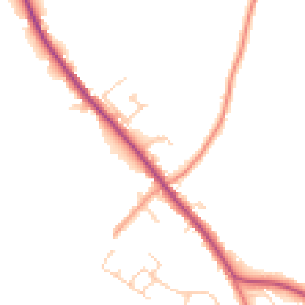 Daytime road noise heatmap for HP27 9SP