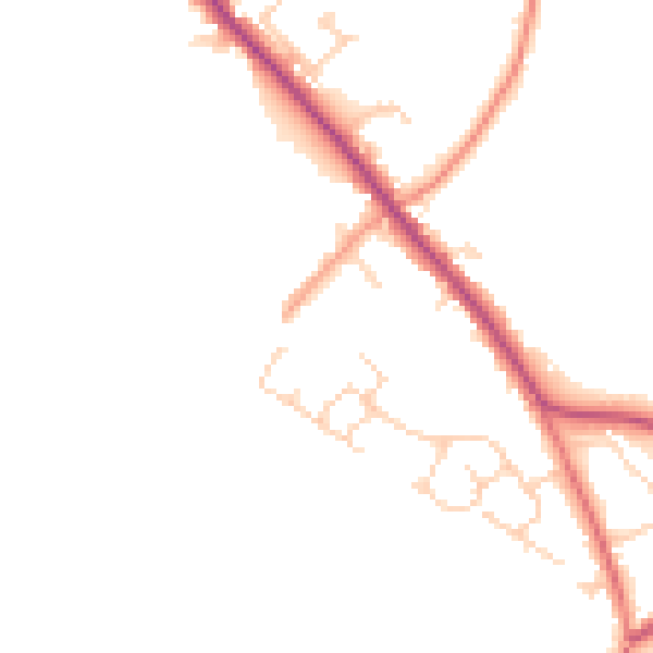 Daytime road noise heatmap for HP27 9TE