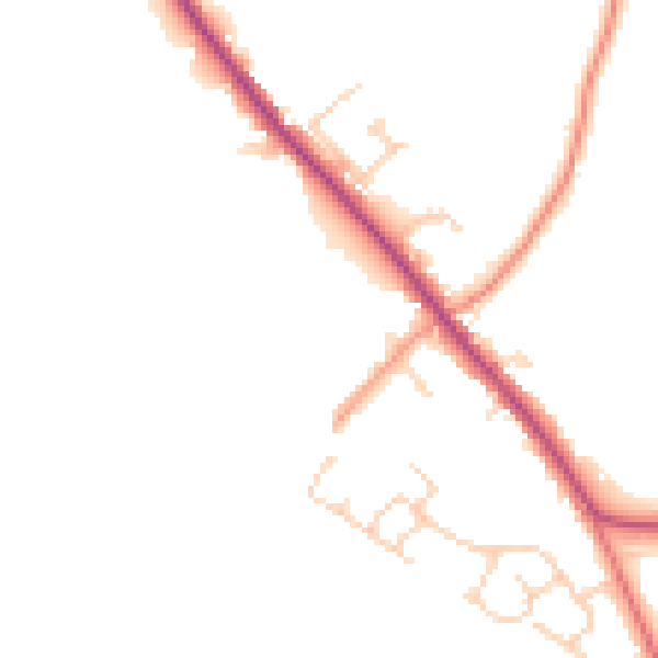 Daytime road noise heatmap for HP27 9TQ