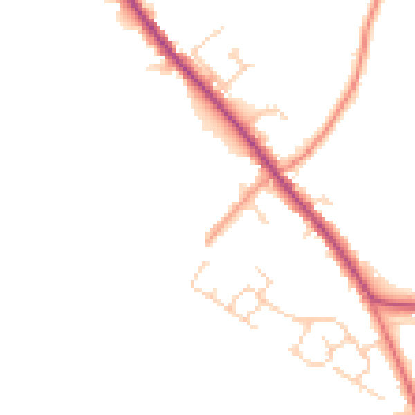 Daytime road noise heatmap for HP27 9TR
