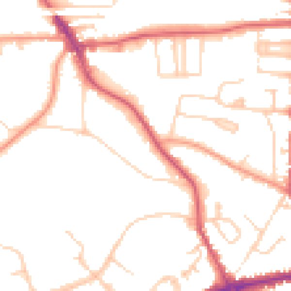 Daytime road noise heatmap for HP9 1AB