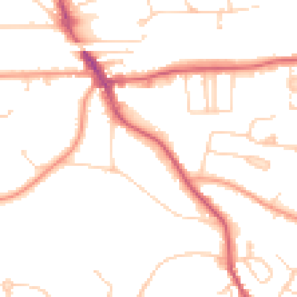 Daytime road noise heatmap for HP9 1AD