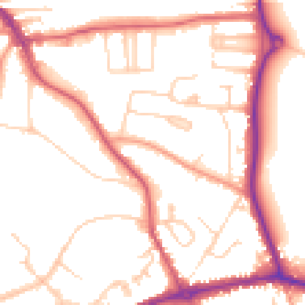 Daytime road noise heatmap for HP9 1AE