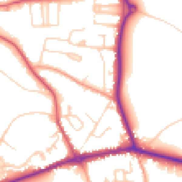 Daytime road noise heatmap for HP9 1AF