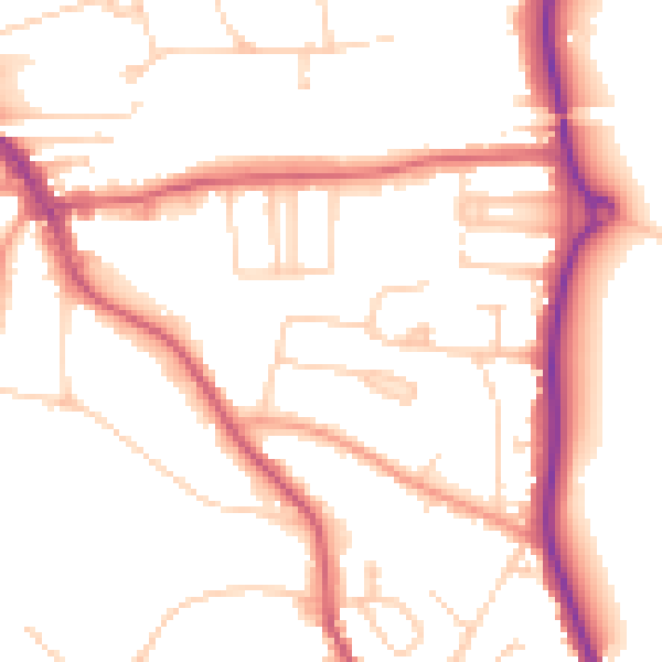 Daytime road noise heatmap for HP9 1AP