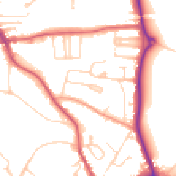 Daytime road noise heatmap for HP9 1AR