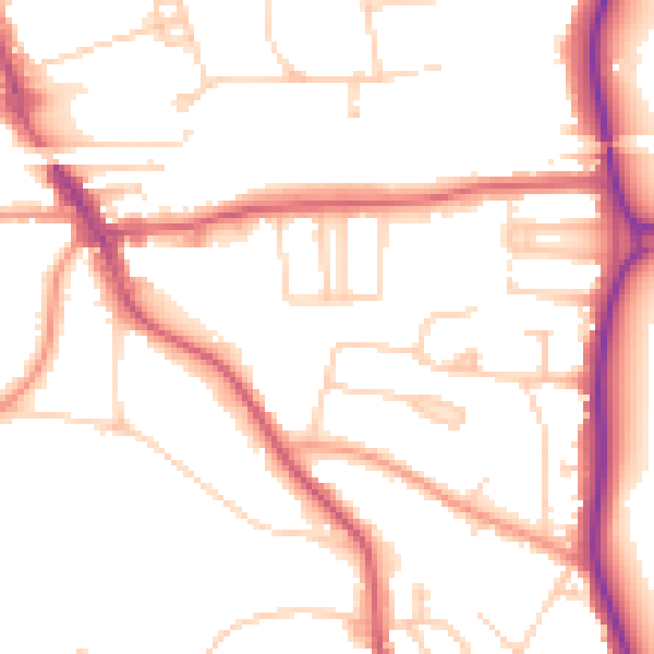 Daytime road noise heatmap for HP9 1AS