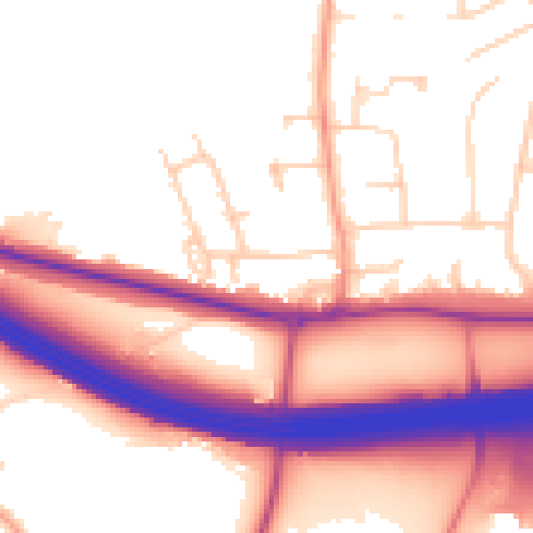 Daytime road noise heatmap for HP9 1DD