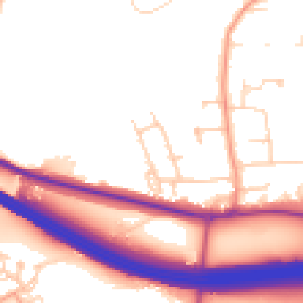 Daytime road noise heatmap for HP9 1DG