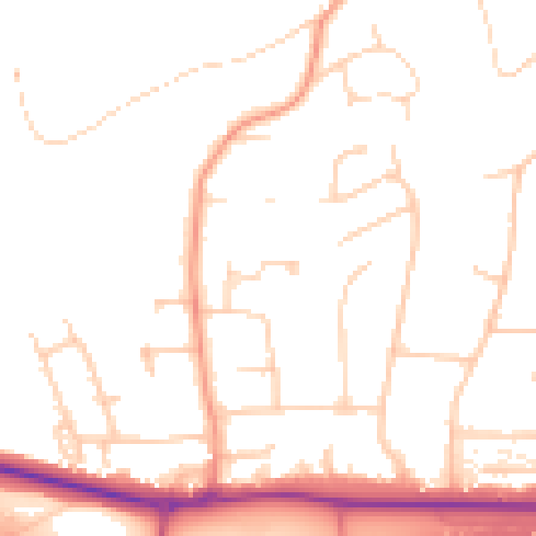 Daytime road noise heatmap for HP9 1DU