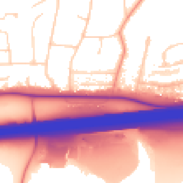 Daytime road noise heatmap for HP9 1ES