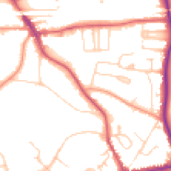 Daytime road noise heatmap for HP9 1LA